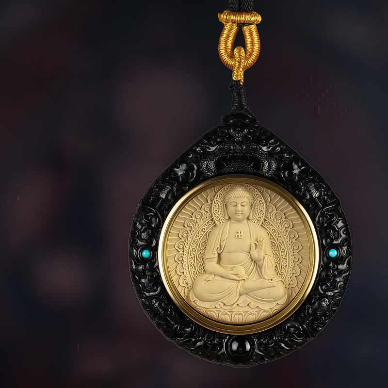 Collar de Sándalo con Signo Zodiacal Chino Avalokiteshvara Chinese Zodiac Sandalwood Avalokitesvara Necklace