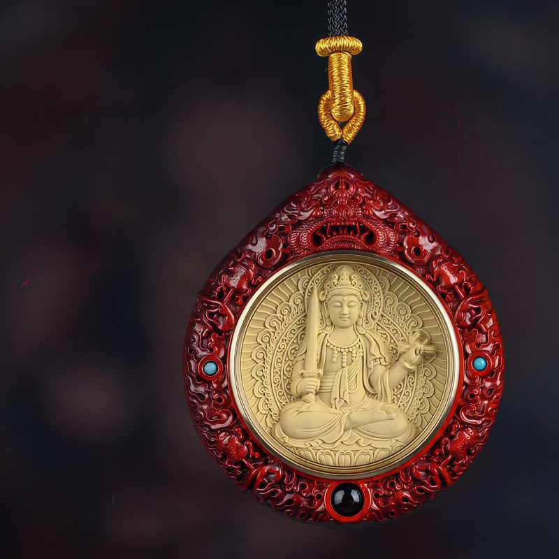 Collar de Sándalo con Signo Zodiacal Chino Avalokiteshvara Chinese Zodiac Sandalwood Avalokitesvara Necklace