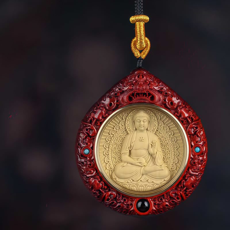 Collar de Sándalo con Signo Zodiacal Chino Avalokiteshvara Chinese Zodiac Sandalwood Avalokitesvara Necklace