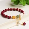 Cinnabar and Jade Bunny Blessing Bracelet Cinnabar and Jade Bunny Blessing Bracelet