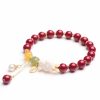 Cinnabar and Jade Bunny Blessing Bracelet Cinnabar and Jade Bunny Blessing Bracelet