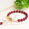 Cinnabar and Jade Bunny Blessing Bracelet Cinnabar and Jade Bunny Blessing Bracelet