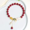 Cinnabar and Jade Bunny Blessing Bracelet Cinnabar and Jade Bunny Blessing Bracelet