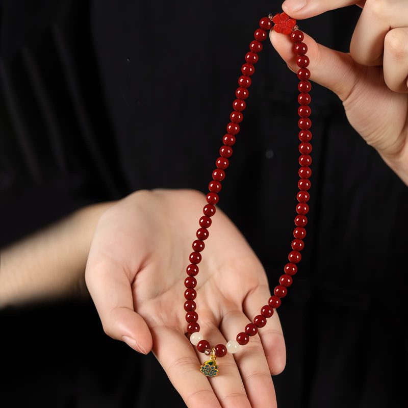 Cinnabar Lotus Double Wrap Bracelet Cinnabar Lotus Double Wrap Bracelet