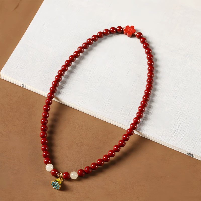Cinnabar Lotus Double Wrap Bracelet Cinnabar Lotus Double Wrap Bracelet