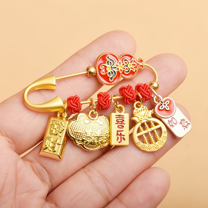 Cultural Copper Gourd Lion Blessing Brooch Cultural Copper Gourd Lion Blessing Brooch