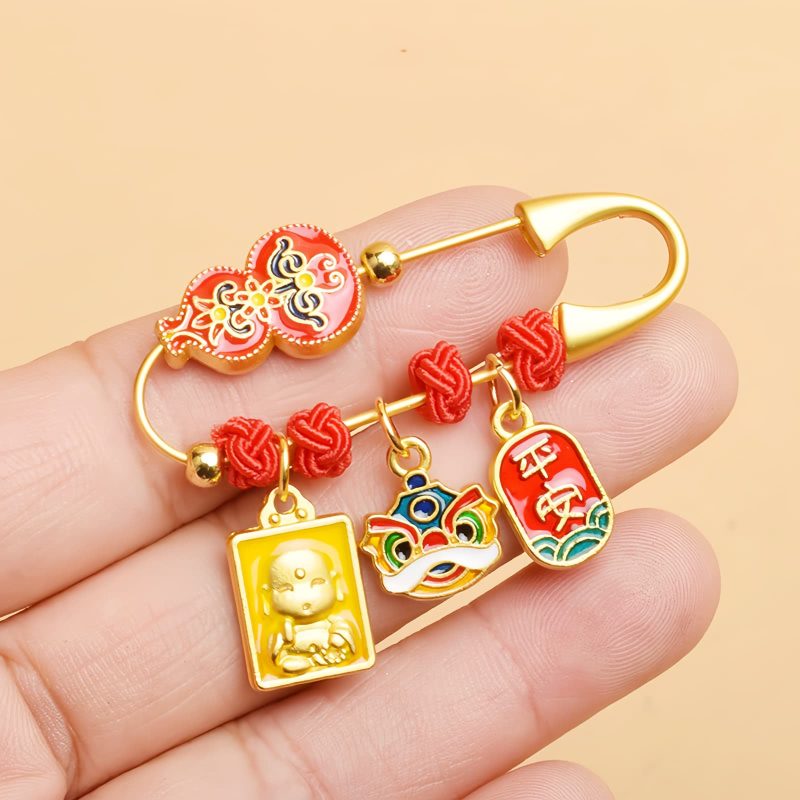 Cultural Copper Gourd Lion Blessing Brooch Cultural Copper Gourd Lion Blessing Brooch