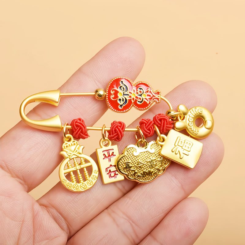 Cultural Copper Gourd Lion Blessing Brooch Cultural Copper Gourd Lion Blessing Brooch
