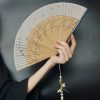 Abanico Plegable de Bambú Hueco con Libélula Dragonfly Hollow Bamboo Folding Fan