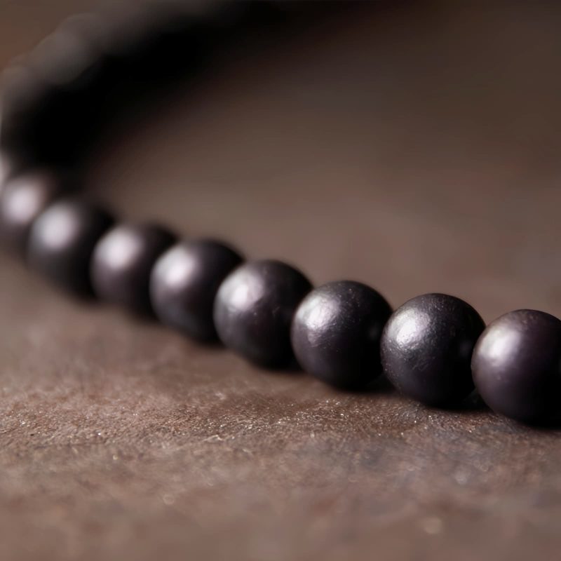 Pulseira de Proteção em Ébano, Contas Dzi e Cobre Ebony Dzi Bead Copper Protection Bracelet