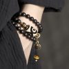 Pulseira de Proteção em Ébano, Contas Dzi e Cobre Ebony Dzi Bead Copper Protection Bracelet