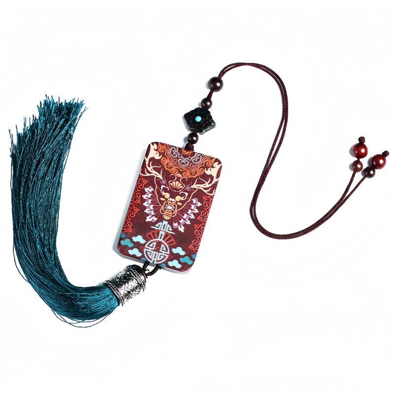 زخرفة السيارة المعلقة من خشب الأبنوس على شكل غزال الألك Ebony Wood Elk Deer Balance Car Hanging Decoration