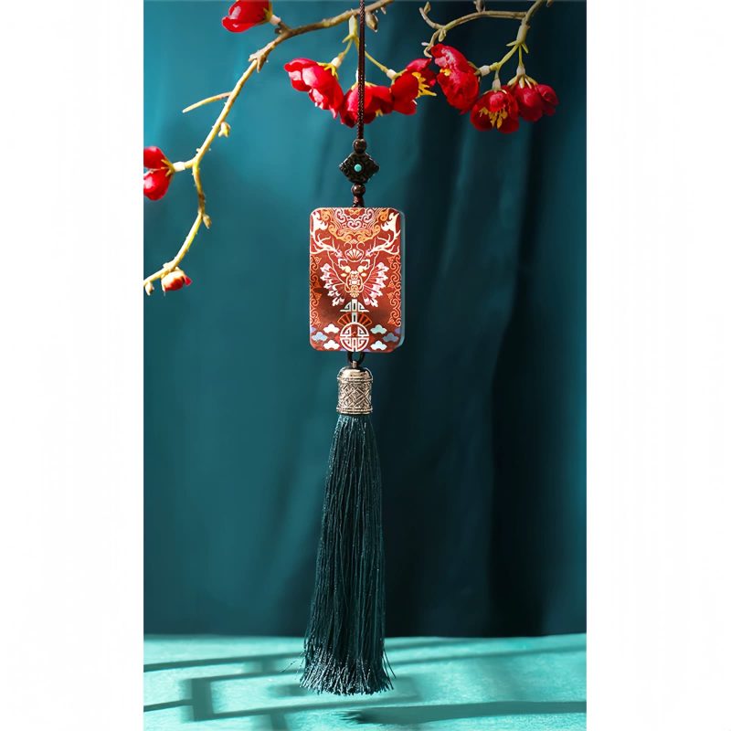 زخرفة السيارة المعلقة من خشب الأبنوس على شكل غزال الألك Ebony Wood Elk Deer Balance Car Hanging Decoration