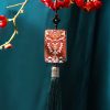 زخرفة السيارة المعلقة من خشب الأبنوس على شكل غزال الألك Ebony Wood Elk Deer Balance Car Hanging Decoration