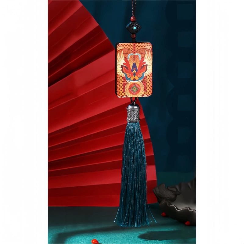 Adorno Colgante para Coche Pixiu de Madera de Ébano, Atrae Riqueza Ebony Wood PiXiu Wealth Car Hanging Decoration