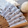 竹製ハンドル付き刺繍綿折りたたみ扇 Embroidered Cotton Folding Fan with Bamboo Handle