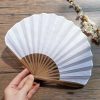 Abanico Plegable de Bambú Retro Artesanal, Color Sólido Handcrafted Retro Bamboo Solid Color Folding Fan