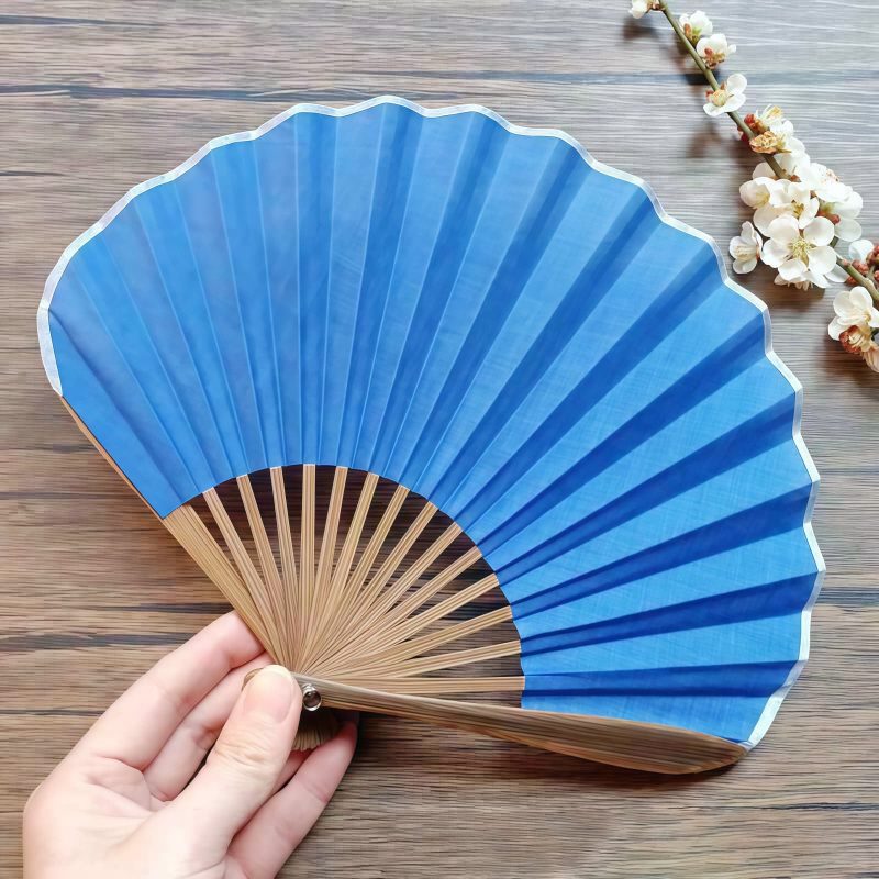 Abanico Plegable de Bambú Retro Artesanal, Color Sólido Handcrafted Retro Bamboo Solid Color Folding Fan