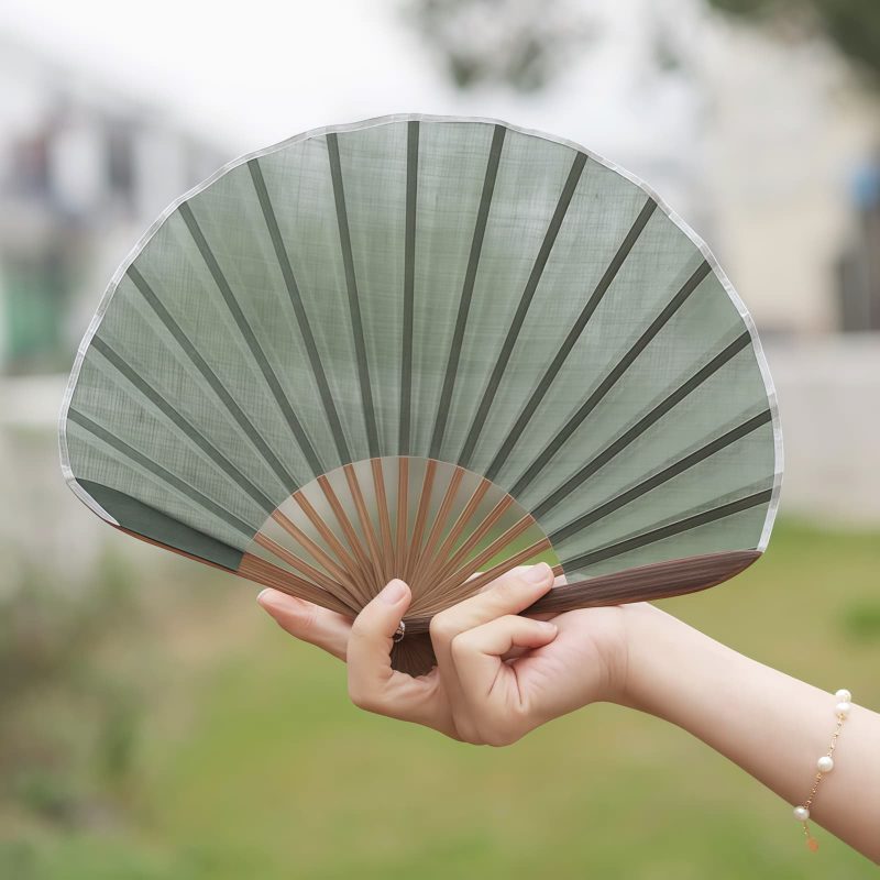 Abanico Plegable de Bambú Retro Artesanal, Color Sólido Handcrafted Retro Bamboo Solid Color Folding Fan