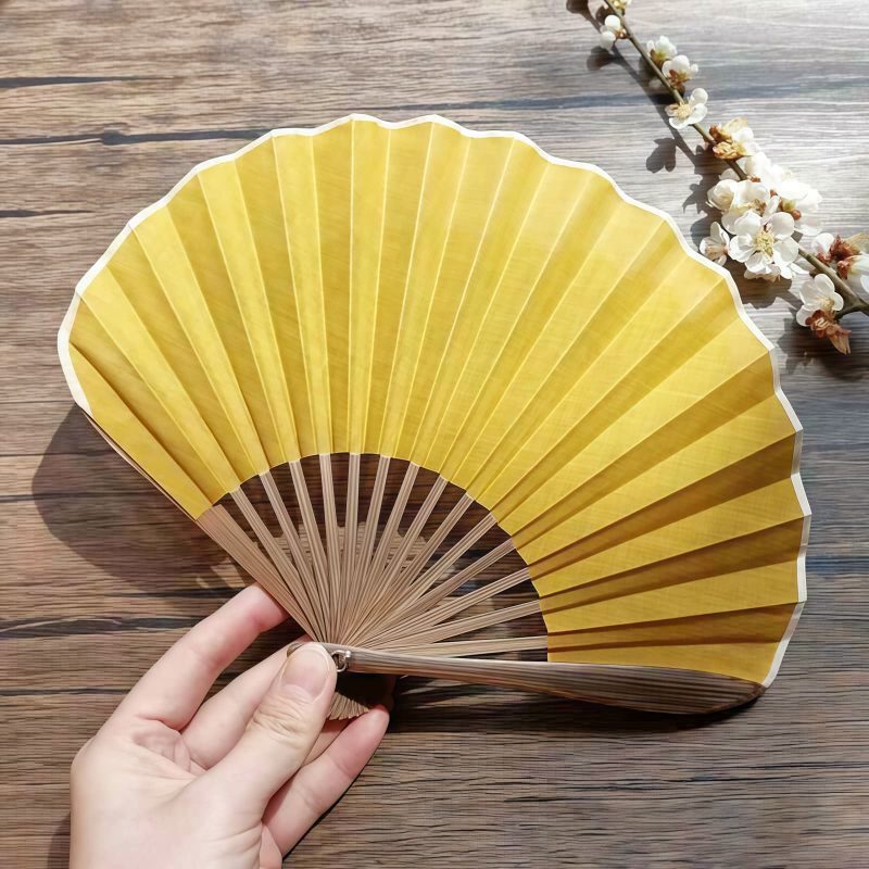 Abanico Plegable de Bambú Retro Artesanal, Color Sólido Handcrafted Retro Bamboo Solid Color Folding Fan