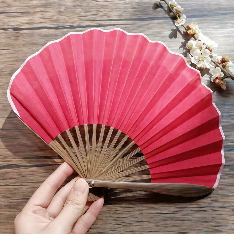 Abanico Plegable de Bambú Retro Artesanal, Color Sólido Handcrafted Retro Bamboo Solid Color Folding Fan