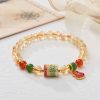 Pulsera de Protección con Citrino Natural, Calcedonia Verde y Ágata Roja Natural Citrine Green Chalcedony Protection Bracelet