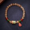 Pulsera de Protección con Citrino Natural, Calcedonia Verde y Ágata Roja Natural Citrine Green Chalcedony Protection Bracelet