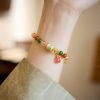 Pulsera de Protección con Citrino Natural, Calcedonia Verde y Ágata Roja Natural Citrine Green Chalcedony Protection Bracelet