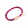 ローズレッドタイガーアイ 幸運符(福)勇気ブレスレット Red Tiger Eye Fu Character Courage Bracelet