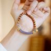 Pulsera de brazalete de sándalo y calcedonia gris Sandalwood Gray Chalcedony Cuff Bracelet