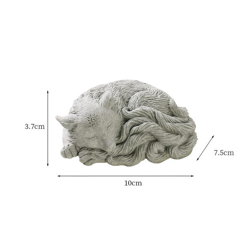 Figurita de Mascota de Té de Zorro de Nueve Colas en Arenisca Sandstone Nine Tailed Fox Tea Pet Figurine