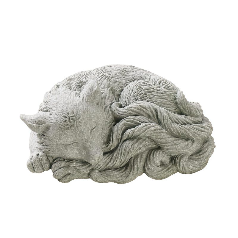Figurita de Mascota de Té de Zorro de Nueve Colas en Arenisca Sandstone Nine Tailed Fox Tea Pet Figurine