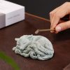 Figurita de Mascota de Té de Zorro de Nueve Colas en Arenisca Sandstone Nine Tailed Fox Tea Pet Figurine