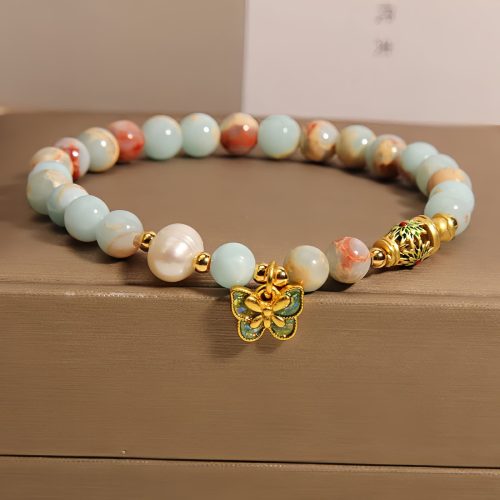 Pulsera de la Mariposa de la Riqueza con Piedra Shoushan Pulsera de la Mariposa de la Riqueza con Piedra Shoushan