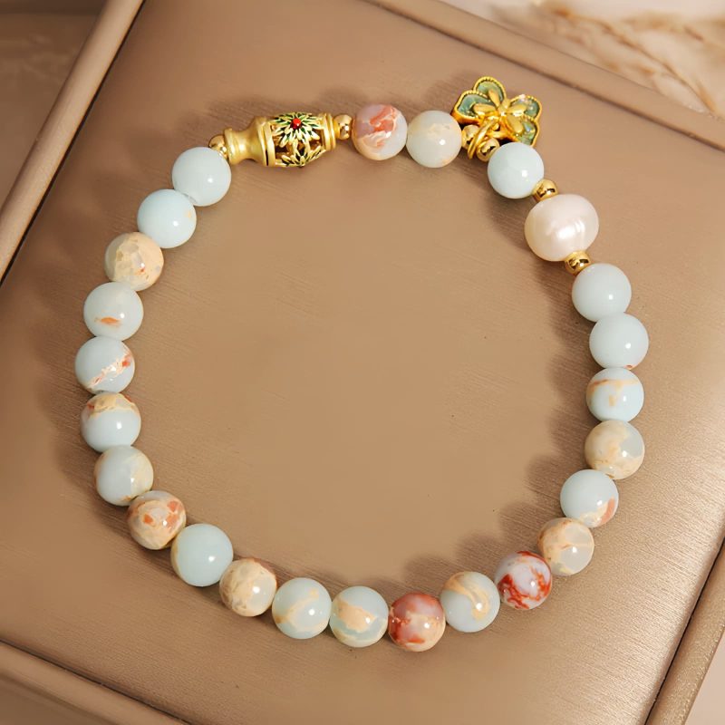 Pulsera de la Mariposa de la Riqueza con Piedra Shoushan Shoushan Stone Butterfly Wealth Bracelet