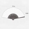 مروحة قابلة للطي من أوراق الخيزران السوداء الحريرية Silk Black Bamboo Leaf Folding Fan