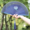 Abanico Plegable de Peonía de Seda con Marco de Bambú Silk Peony Folding Fan with Bamboo Frame