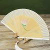 Abanico Plegable de Peonía de Seda con Marco de Bambú Silk Peony Folding Fan with Bamboo Frame