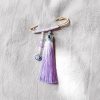 Tibetanischer Chalcedon Quastenbrosche Tibetan Chalcedony Tassel Brooch