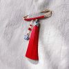 Tibetanischer Chalcedon Quastenbrosche Tibetan Chalcedony Tassel Brooch