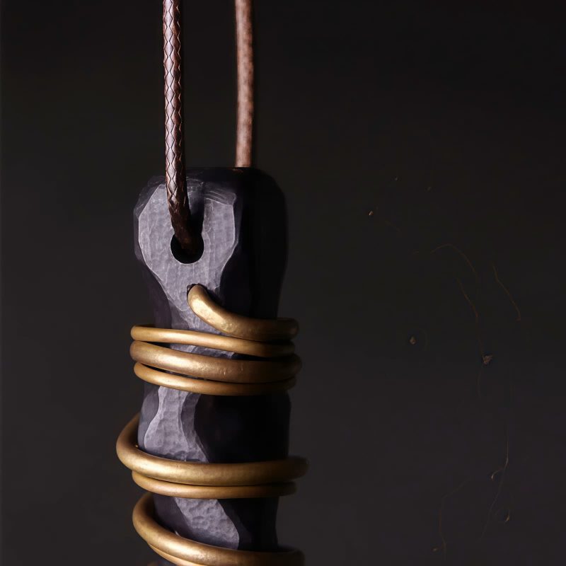 Collar con dije de madera de ébano tibetano para la paz Tibetan Ebony Wood Peace Necklace Pendant