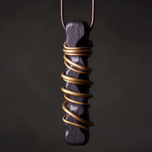 Collar con dije de madera de ébano tibetano para la paz Collar con dije de madera de ébano tibetano para la paz