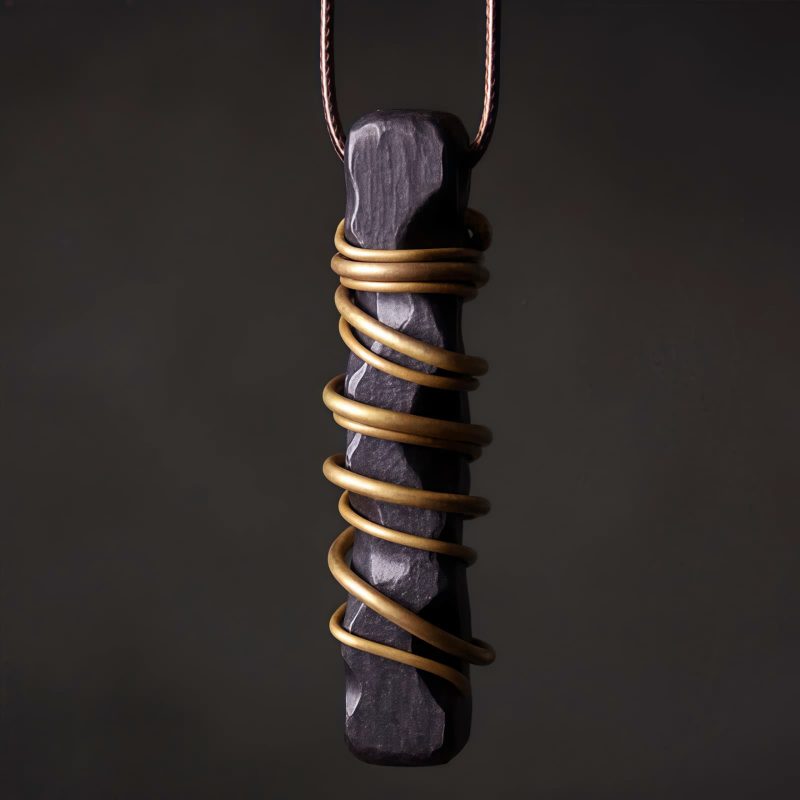 Collar con dije de madera de ébano tibetano para la paz Tibetan Ebony Wood Peace Necklace Pendant