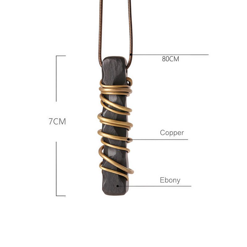 Collar con dije de madera de ébano tibetano para la paz Tibetan Ebony Wood Peace Necklace Pendant