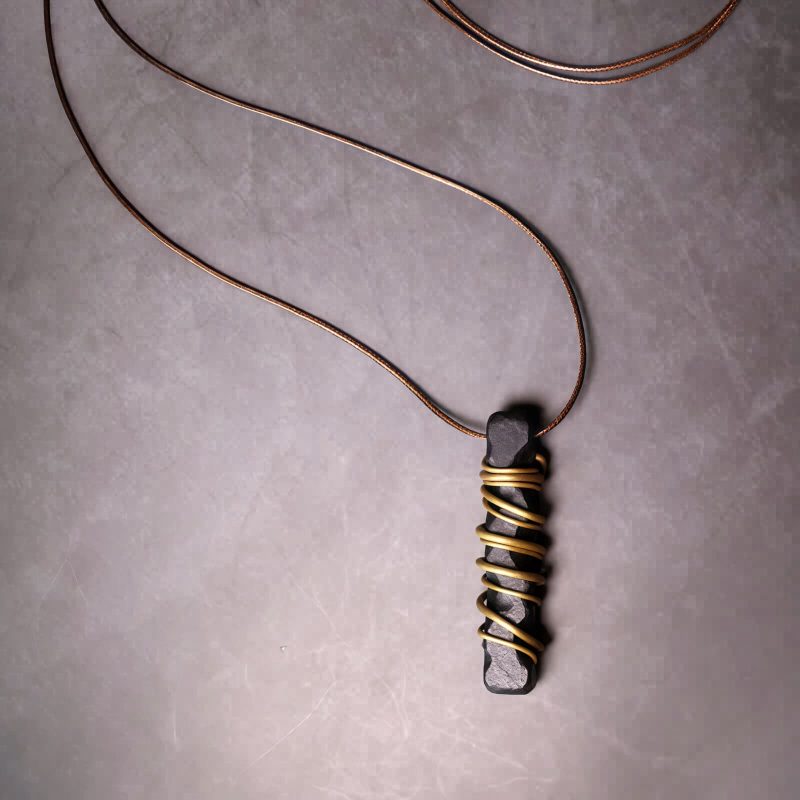 Collar con dije de madera de ébano tibetano para la paz Tibetan Ebony Wood Peace Necklace Pendant
