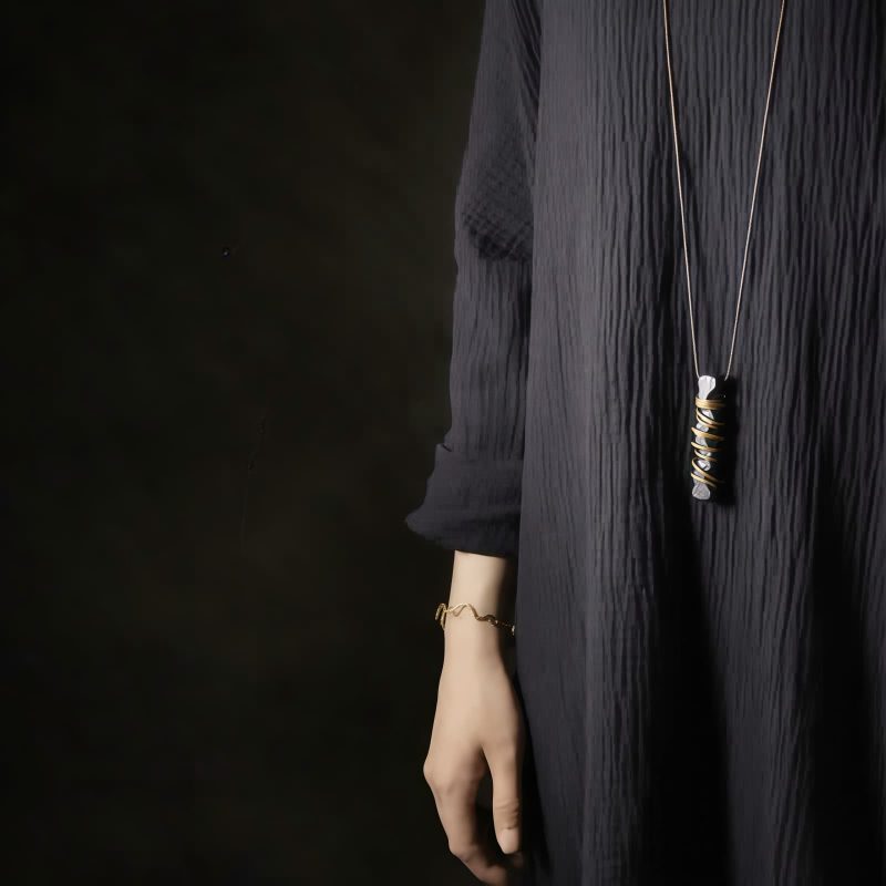 Collar con dije de madera de ébano tibetano para la paz Tibetan Ebony Wood Peace Necklace Pendant
