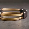 Pulsera de Doble Capa de Madera de Ébano Tibetano y Cobre Tibetan Ebony Wood Copper Double Layer Bracelet