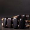 Pulsera de Doble Capa de Madera de Ébano Tibetano y Cobre Tibetan Ebony Wood Copper Double Layer Bracelet