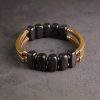 Pulsera de Doble Capa de Madera de Ébano Tibetano y Cobre Tibetan Ebony Wood Copper Double Layer Bracelet