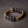 Pulsera de Doble Capa de Madera de Ébano Tibetano y Cobre Tibetan Ebony Wood Copper Double Layer Bracelet